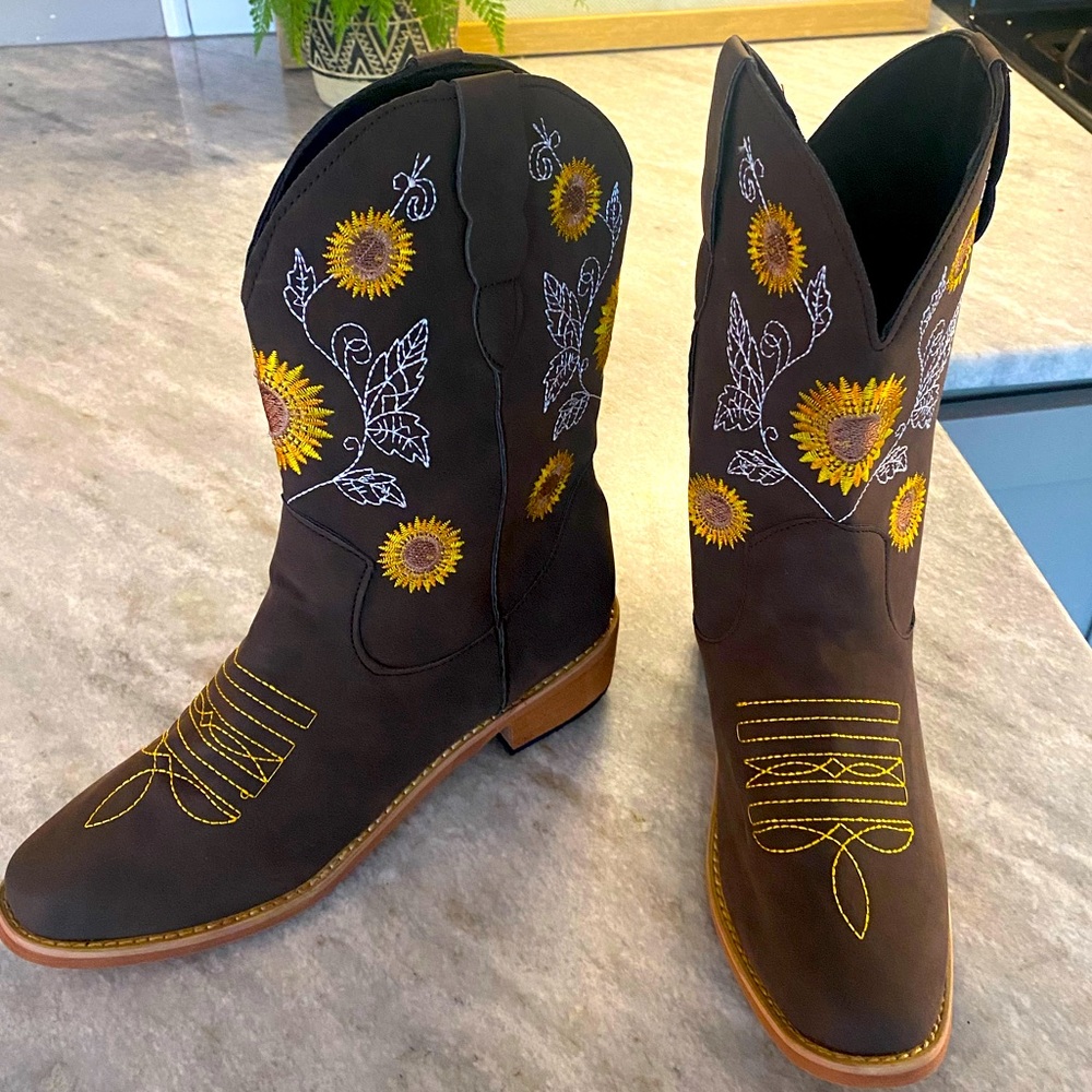 Brown cowboy boots